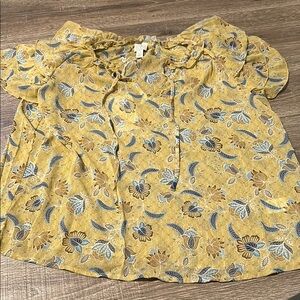 Joie Floral Yellow Blouse